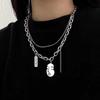 Double Layer Portrait Necklace, Light Luxury Sweater Chain, Trendy Unisex Design