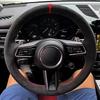 Hand Stitched Anti-Slip Suede Leather Steering Wheel Cover For Porsche Taycan Boxste Panamera Macan Cayenne 718 911 9YA 971