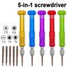 5 In 1 Screwdriver Set Mini Portable Slotted Phillips Hex Pozidriv Screwdriver Glasses Camera Computer Watch Phone Repair Tools