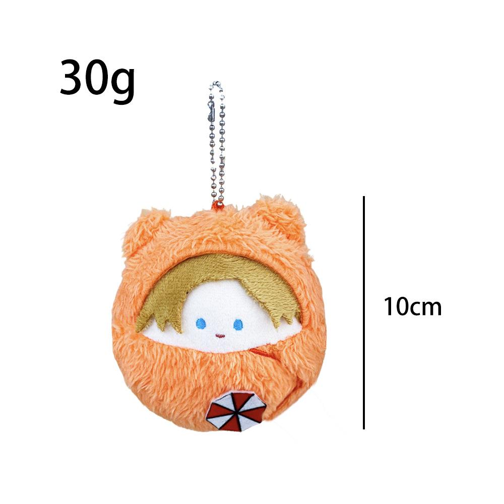10cm RE9 Leon Kennedy Plush Keychain Resident Evil RE4 Soft Stuffed Survival Horror Game Fan Gift Birthday Christmas Pendant