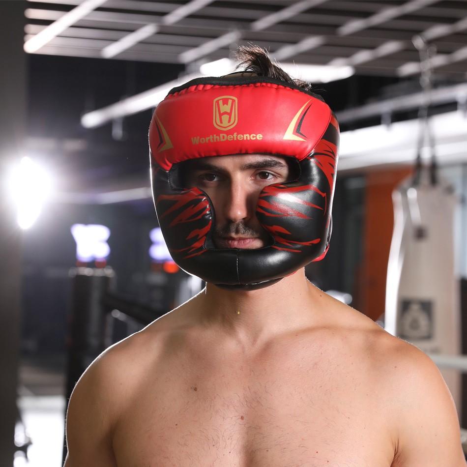 Головной убор, шлем для кикбоксинга, мужской и женский шлем из искусственной кожи, каратэ, муай тай, бокс, свободный бой, тренировочное оборудование для ММА