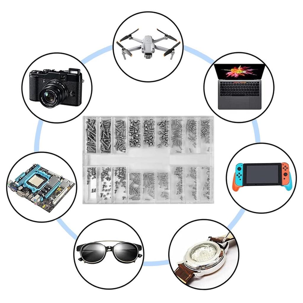 500 шт. винтов для ноутбуков, M1.2/M1.4/M2 маленькие микро крошечные винты для электроники, мини-винт для замены компьютера для очков часов SSD M.2 жесткий диск