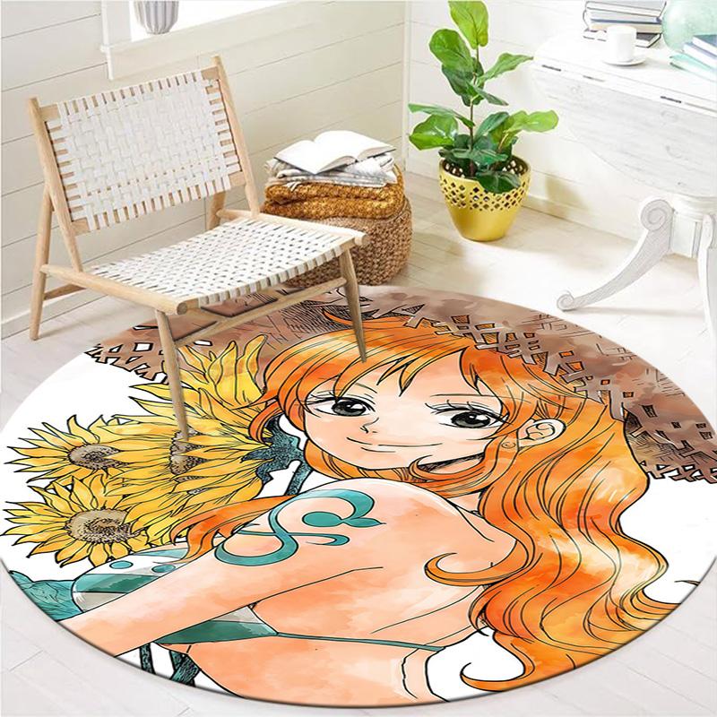 Nami Round Area Rug Carpet Rug For Living Room Bedroom Sofa Playroom Decor Nonslip Floor Mat