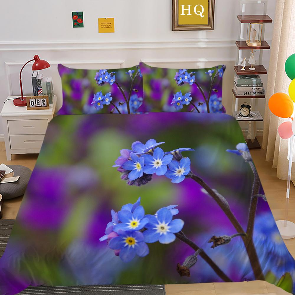 Домашнее постельное белье с цветочным принтом, полноразмерные покрывала из микрофибры, высокое качество, дизайн, декор для спальни для девочек