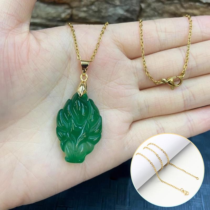 Ожерелье-цепочка с подвеской в ​​виде девятихвостой лисы, унисекс, китайское животное, ручная резная лиса, для мужчин и женщин, счастливый ювелирный подарок