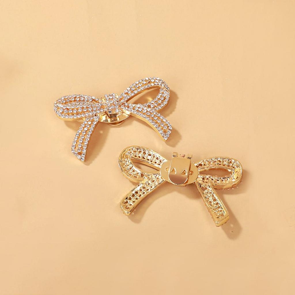 Съемная пряжка для обуви со стразами в виде банта 1 шт.