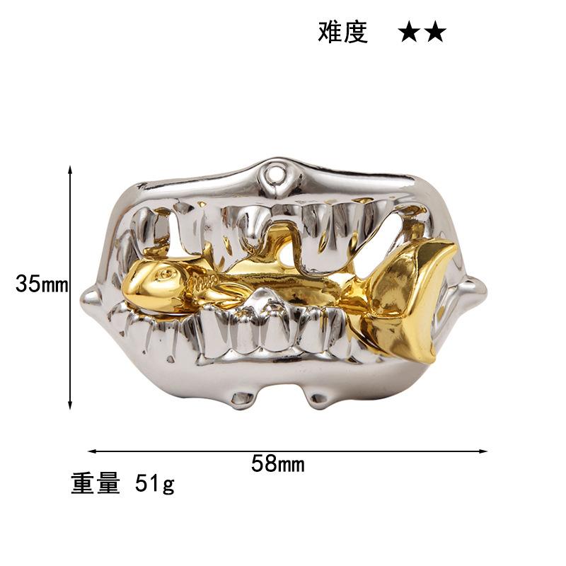 Puzzle Zinc Alloy Intelligence Unlocking Ring Unlocking Set, Nine-Link Educational Toy, Kong Ming Luban Lock Mechanism Box