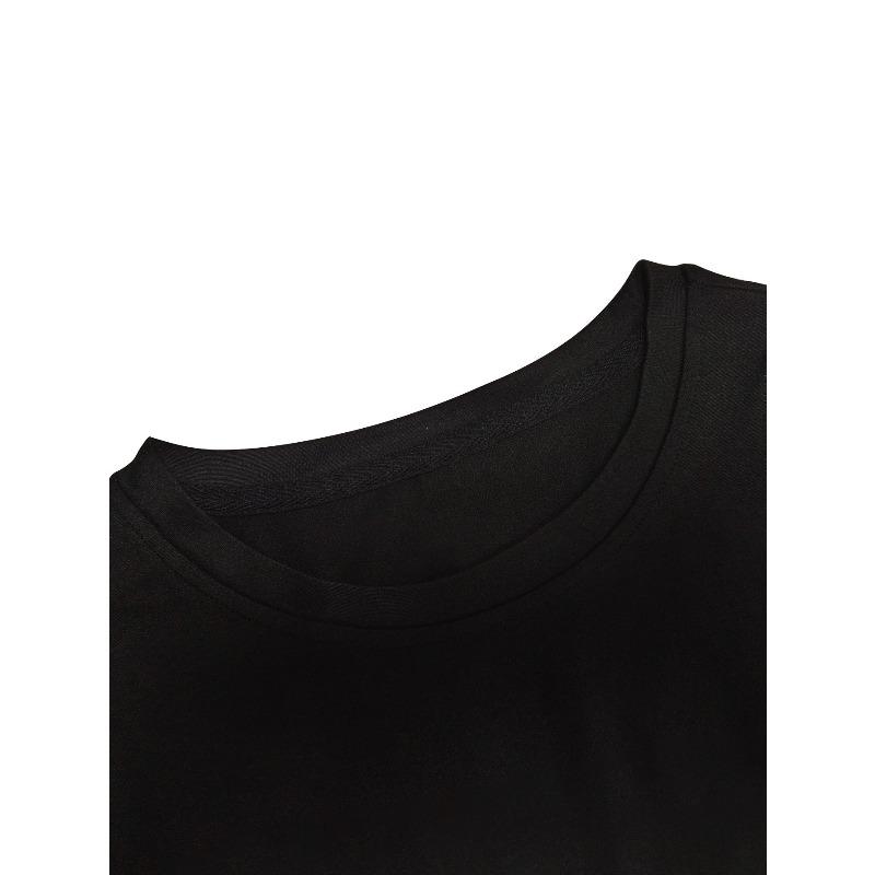 Европейские размеры Мужская летняя футболка с коротким рукавом и круглым вырезом - Повседневная и спортивная базовая футболка для многослойности с геометрическим принтом розы