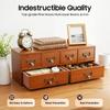 Винтажный 6-ящичный шкаф для хранения, Ретро коричневый деревянный органайзер со слотами для этикеток для офиса, кабинета, спальни, хранения рукоделия и макияжа