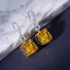 S925 Sterling Silver Luxury Yellow Diamond Dangle Earring For Women Wedding Engagement Female White Earrings Jewelry Ladies