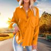 Women's Fashion Solid Color Loose Casual Single-Breasted Long Sleeve Shirt