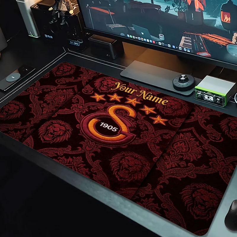 Galatasaray S Custom Name Large Size Mouse Pad Large Gaming Table Cushion Non-slip Laptop Tablet Big Mousepad XXL Mat Mini PC Playmat With Lock edge