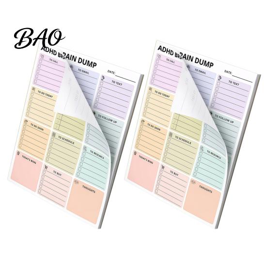 Office Desk Accessory A5 Brain Dump Planner, Tear-off Daily Task Pad with 50 Tear Off Note Sheets, Thickened Paper Notepad for Organizing Thoughts And