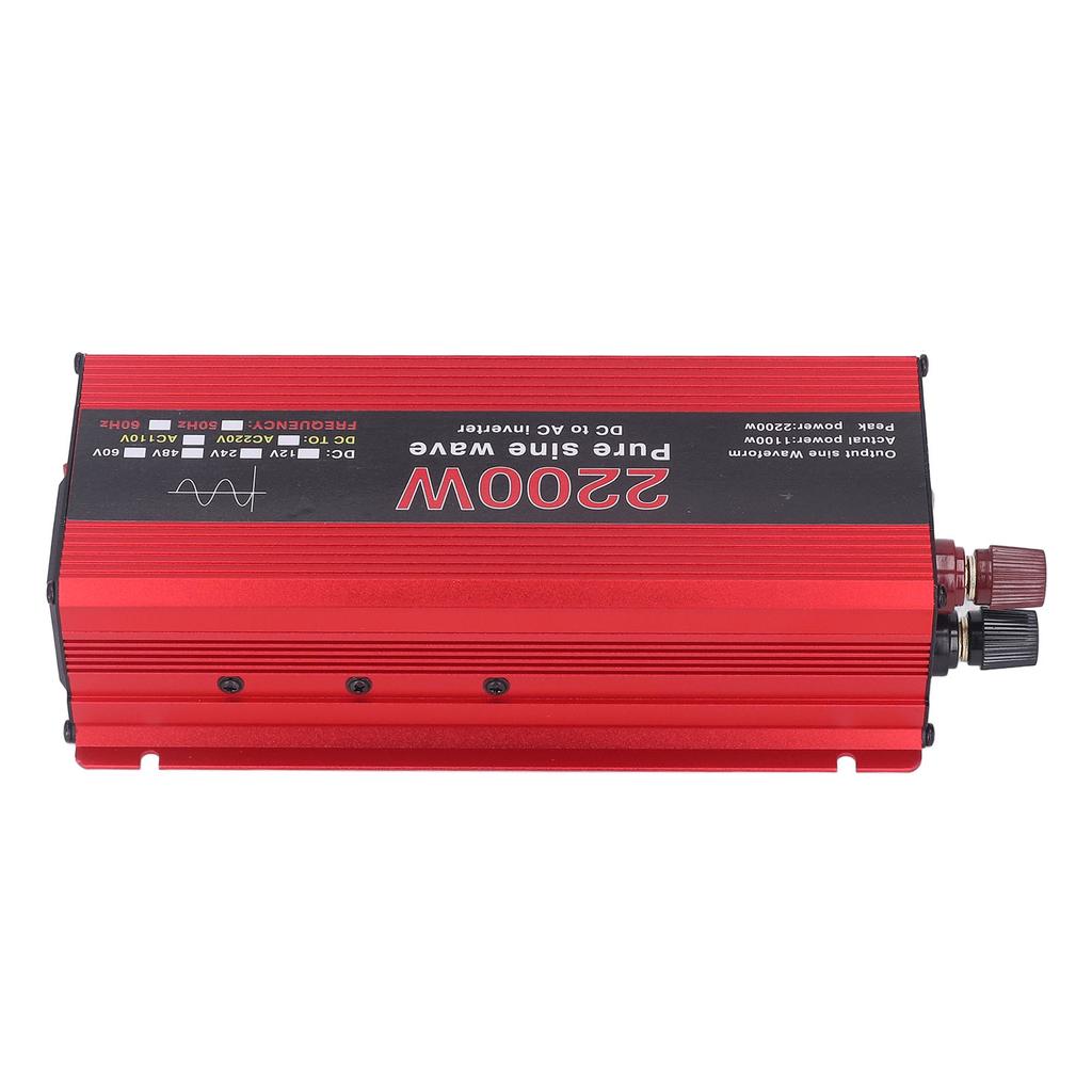 2200 Вт Чистый синусоидальный инвертор постоянного тока 12 В в переменный ток 220 В Солнечный ветроэнергетический инвертор для уличного транспорта