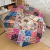 1PC Floral Patterns Vintage Umbrella-8-Rib Reinforced Portable Folding Travel Suitable for All Seasons Outdoor Daily Use Is an Ideal Choice -K0390