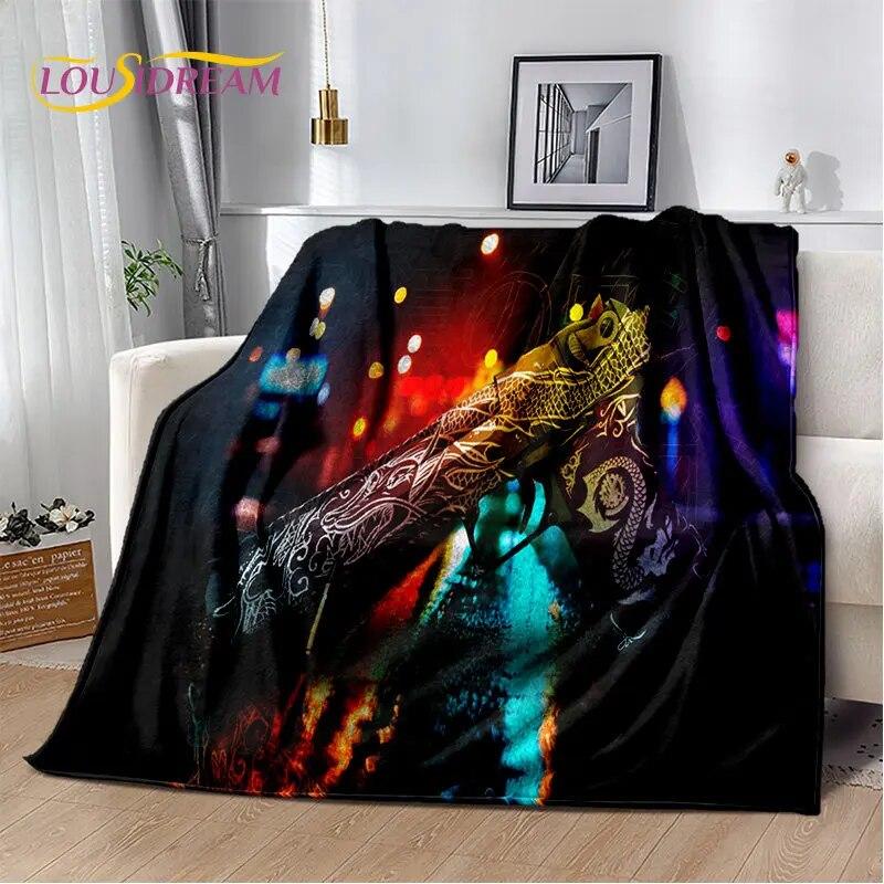 Rifle Pistol Cartridge Gun,CS,AK,USP,M4,AWP Soft Plush Blanket,Flannel Blanket Throw Blanket for Living Room Bedroom Sofa Picnic