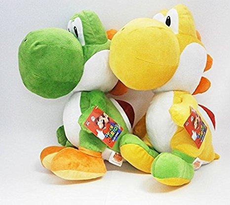 Супер Марио очень большой плюшевый Йоши набор из 2 желтых/зеленых