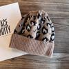 Вязаная шапка с леопардовым принтом для женщин Осень Зима Личный стиль Дышащая и теплая