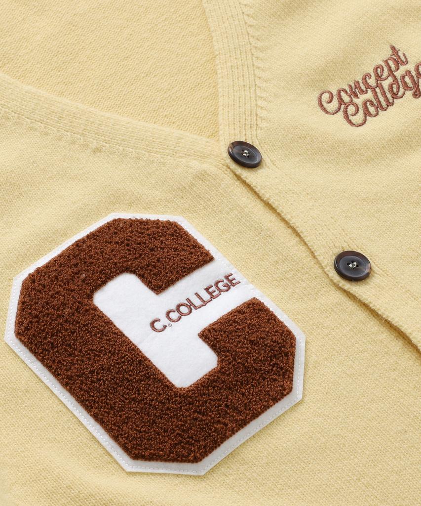 Conceptcollege Коричневый Кардиган Желтый Вязаный C-Patch [Унисекс]