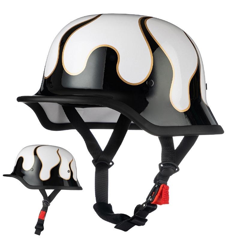Motorcycle Open Face Helmet Motorcycle Retro Safety Helmet Summer Motorbike Half Face Helmet Vintage Motor Helmets M-2XL