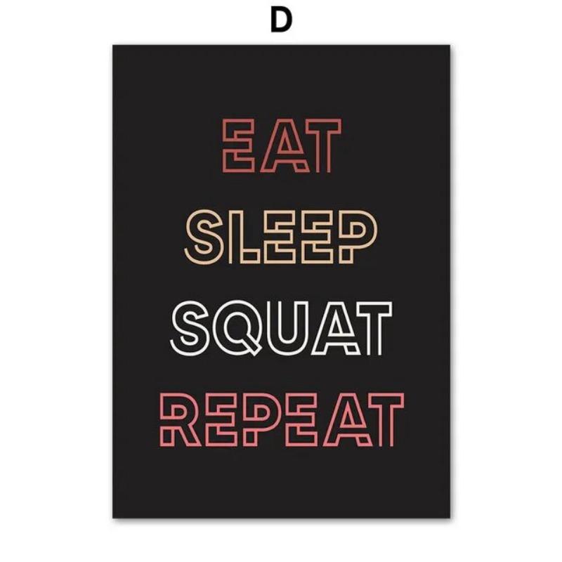 Плакат для декора домашнего спортзала, Гантели Штанга Фитнес Спорт Бег, Настенное искусство Холст Живопись, Скандинавские принты, Идеальные настенные картины