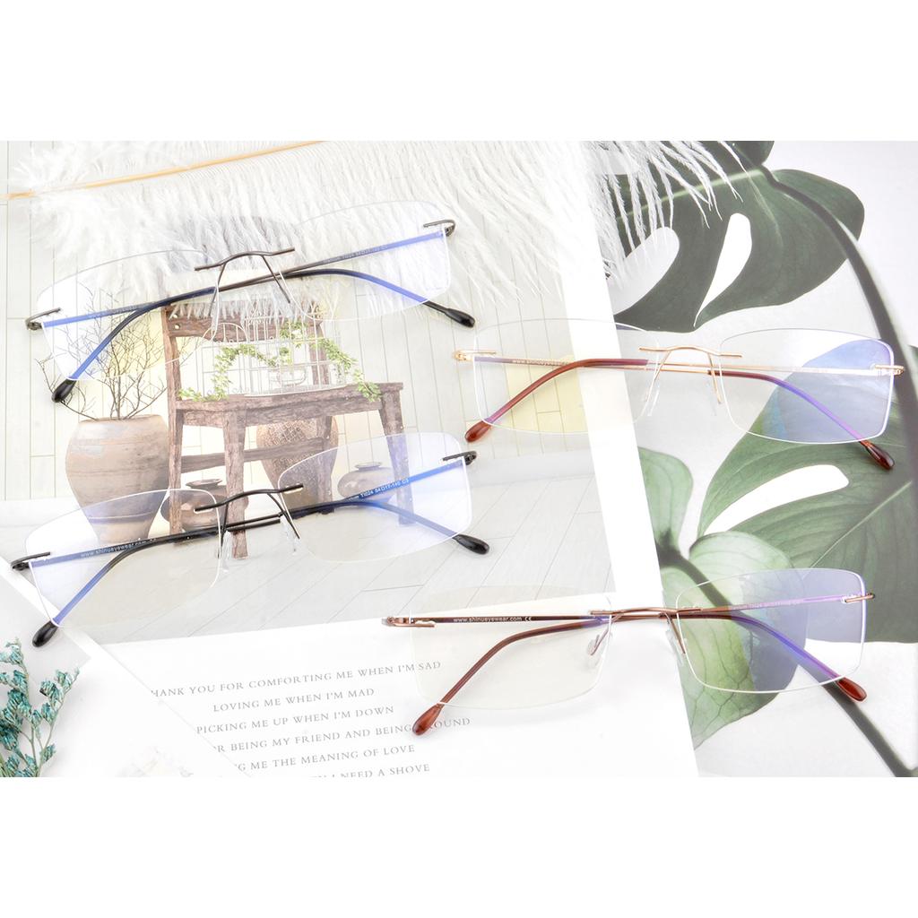 SHINU Titanium Rimless Glasses Men Prescription Glasses Progressive Multifocal Reading Glasses Titanium Myopia Single Vision MR8