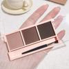 Набор пудры для бровей 3-Color Brow Powder Set с кисточкой — стойкий, устойчивый к цвету, универсальный набор для контурного макияжа для естественного, трехмерного эффекта.