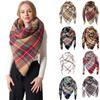 Women's Autumn And Winter Christmas Fashion Warm Casual Solid Color Plaid Long Scarf