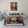 Colorful stained glass design. Bedding sets Duvet cover sets Duvet covers Pillowcases(1 * Duvet Cover 2 * Pillowcases without duvet insert)