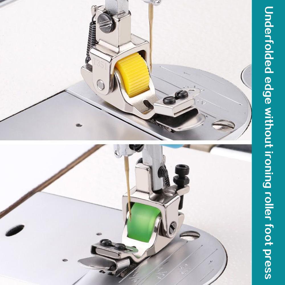 Downward Folding Hemming Curling Presser Foot Wear-Resistant Metal Roller Foot,Practical Industrial Roller Presser Foot For Home