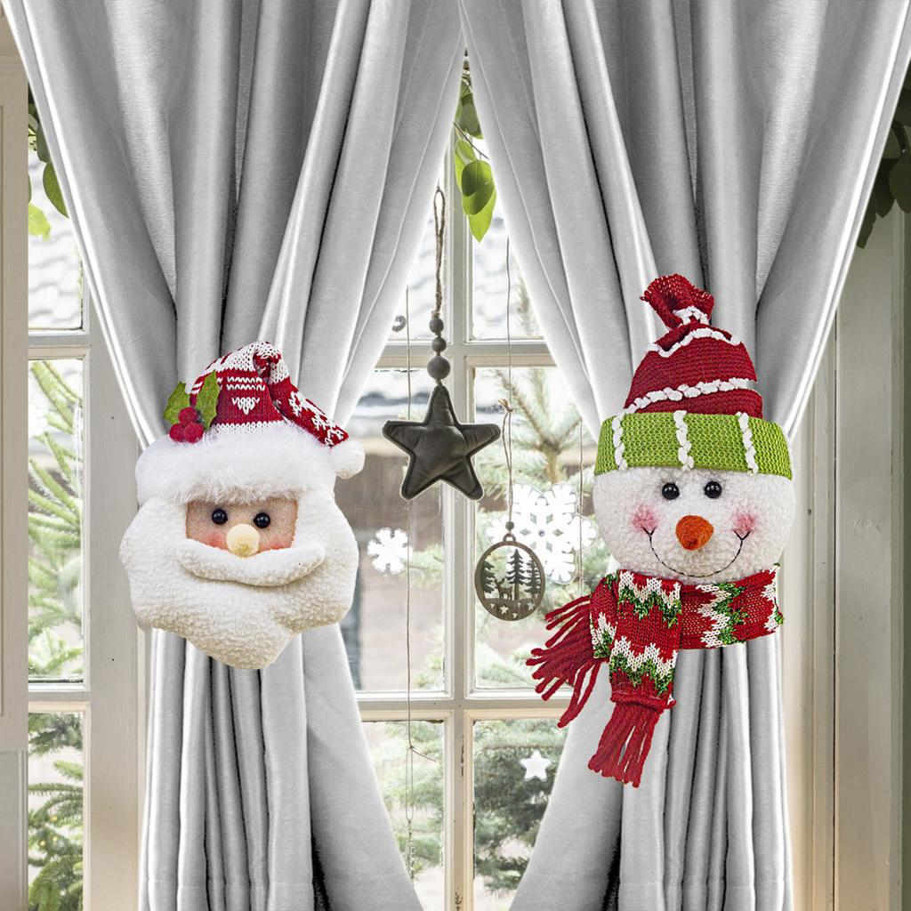 Christmas Curtain Buckle Santa Claus Snowman Decoration Curtain Hook Decoration Funny Holiday Gifts Christmas Decorative Props