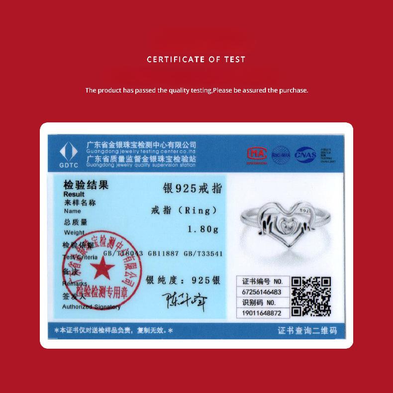 Mother'S Day Love Ring S925 Sterling Silver Festive Family Elements, Fashionable Explosion