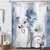 New Daisy Shower Curtain Thickened Waterproof Bathroom Curtain Polyester with Hooks Floral Butterfly Curtain Home Decor