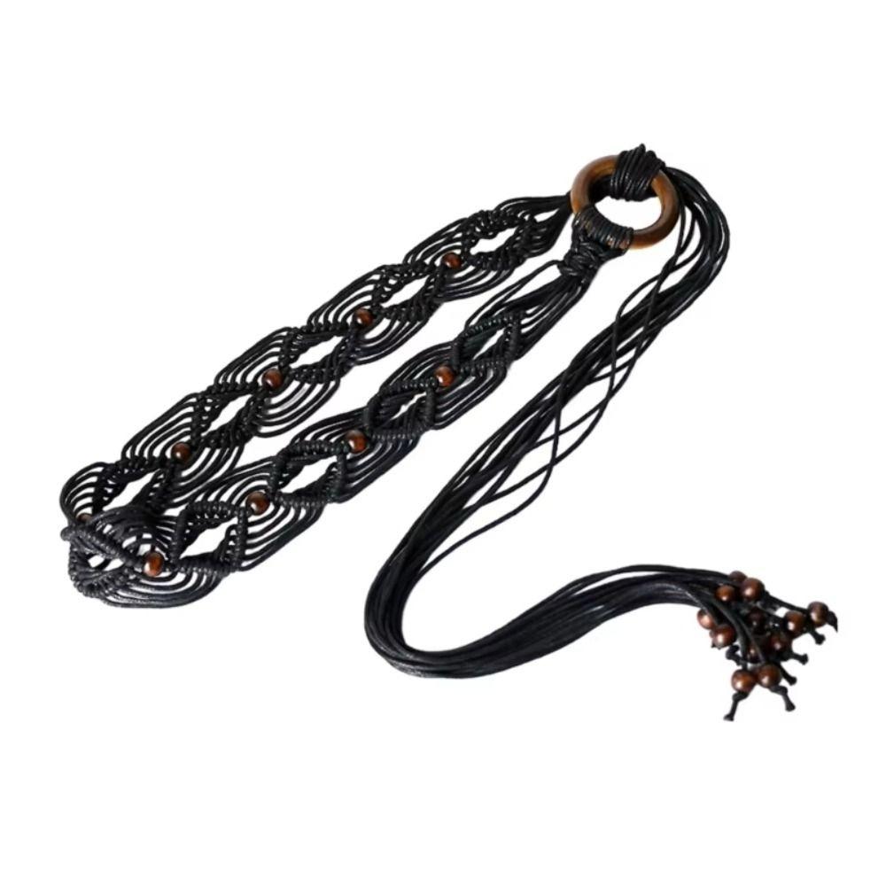 Woven Knot Female Waist Rope Wax Rope Ethnic Style Waist Chain Casual Dress Waistband Girls
