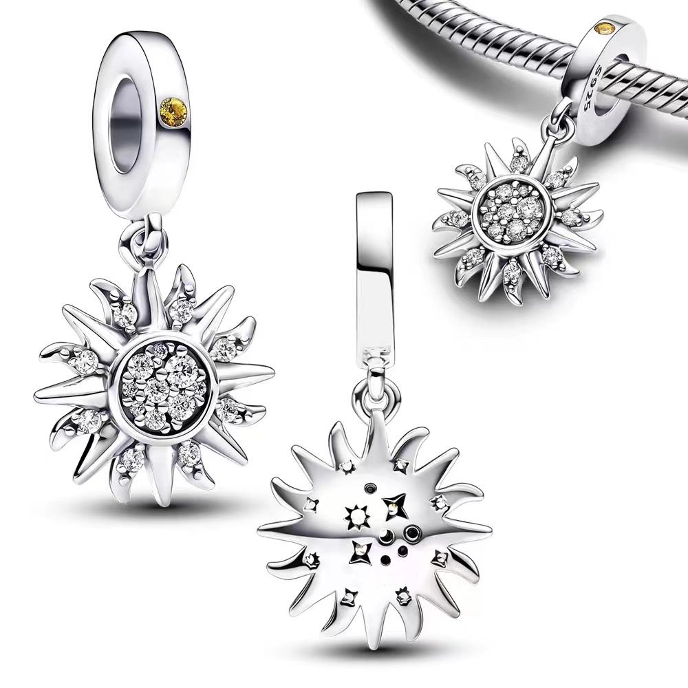 Серия 'Новолуние и Звезда' Удача Мерцание Солнце Подвески Для Браслета Originalcharms Шарм Медный Женские Украшения Своими Руками