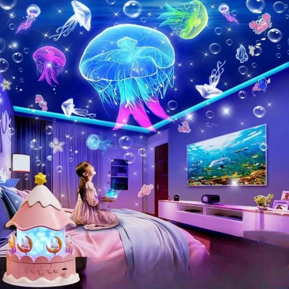 Rotating Star Projection Night Light Gentle Melodies Musical Projector Toy Bedroom Decoration