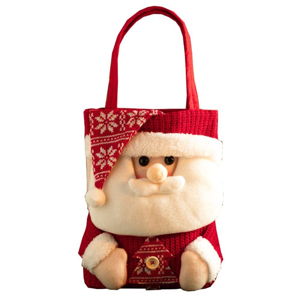 Large Capacity Christmas Packing Bag Cartoon Gifts Candy Bag Creative Christmas Handbag  Xmas Gift