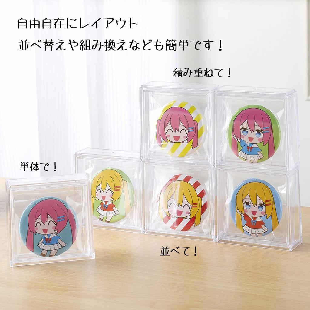 Inomata Chemical (Inomata-k) Badge Display Case, 10-Piece Set, Made in Japan, 3850 Clear, 8.1 x 3.1 x 7.8cm (H), Fits Badges up to 57mm Diameter