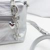 1Pc Car Handbag Decoration Handmade Jewelry Diy Y2K Peach Heart Lock Bow Keychain For Women Girls Cute Friendship Gift