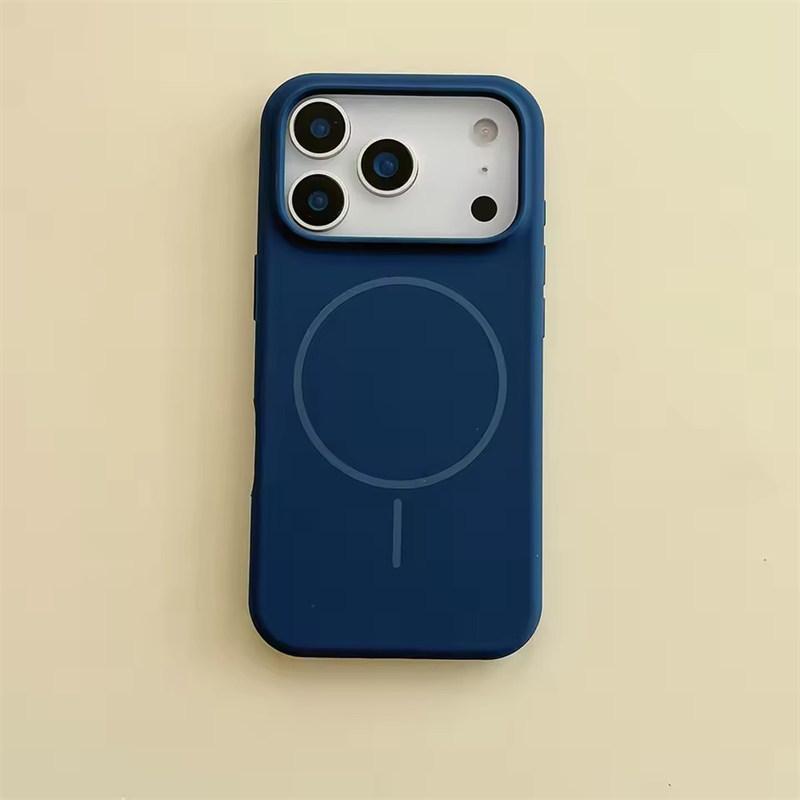 Матовый однотонный чехол из жидкого силикона для iPhone 17 Air 16 15 14 Plus 13 12 Pro Max для беспроводной зарядки Magsafe, противоударный чехол