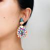 Ethnic Style Colourful Dangle Earrings Acrylic Portraits Earrings Y2K Pendientes Earrings  Beach