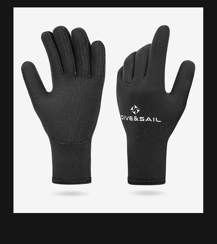 DIVE&SAIL 5мм Дайвинг Перчатки: Защита от холода, устойчивость к царапинам для плавания, серфинга, рыбалки, спасательных работ и велоспорта