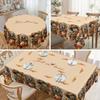 1 Piece, Charming Scarecrow With Autumn Harvest Tablecloth, Rustic Grid And Farmhouse Atmosphere, Pumpkin, Sunflower