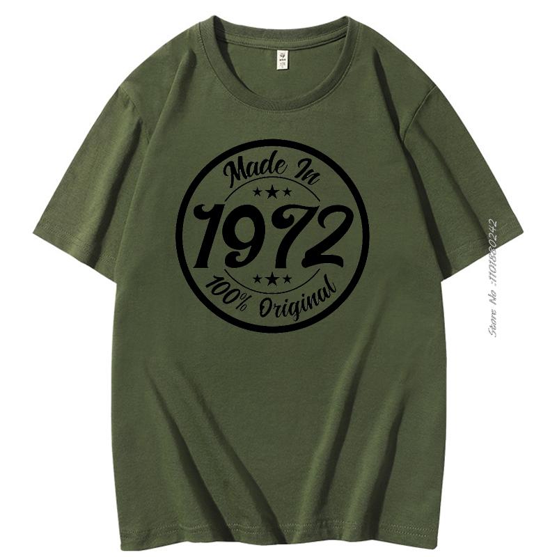 Модная хлопковая футболка, сделано в 1972 году, ретро-графика, мужская футболка с коротким рукавом, Харадзюку, футболки, топы, уличная одежда, мужская одежда