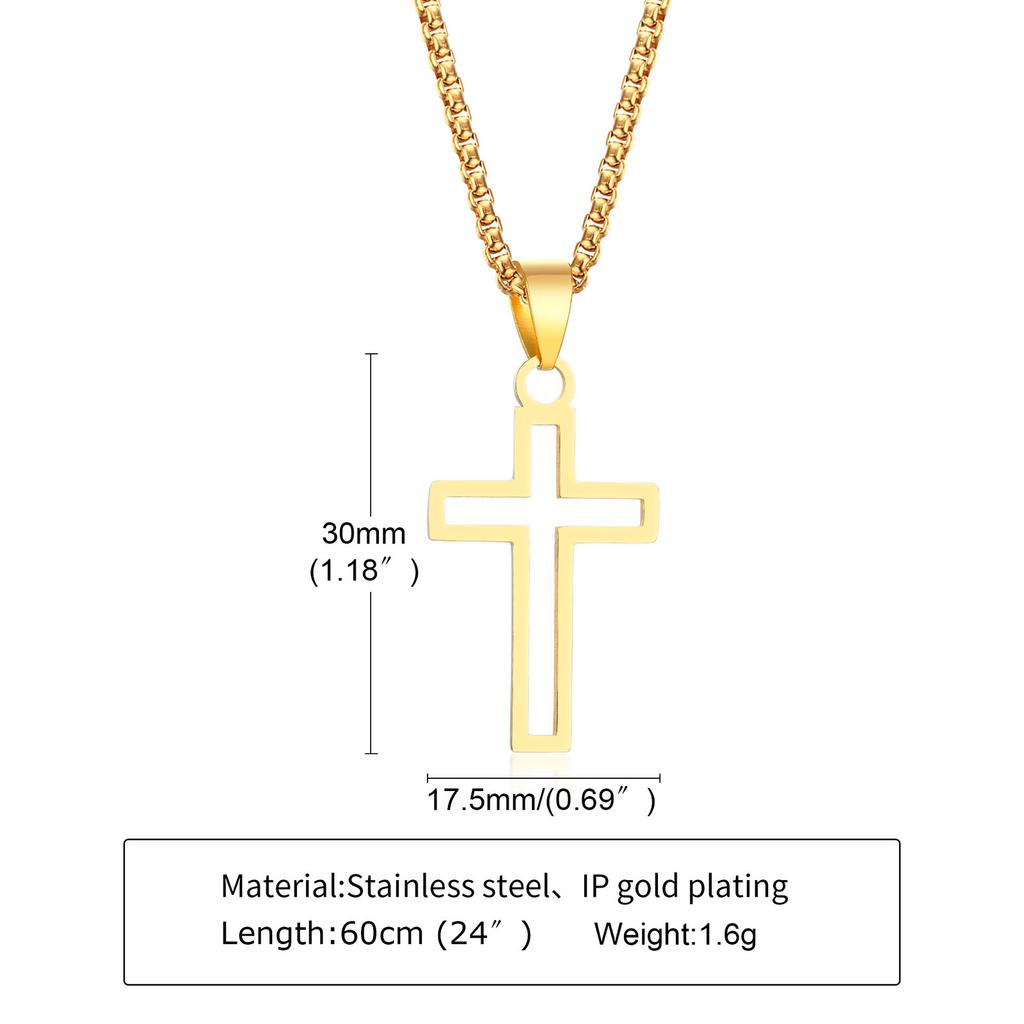 Повседневные полые necklaces с крестом для мужчин и мальчиков, водонепроницаемый кулон-крест из нержавеющей стали, религиозные украшения для веры и молитвы, подарок