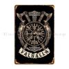 Viking Vegvisir Shield Metal Plaque Wall Decor Funny Printed Mural Cinema Tin Sign Poster