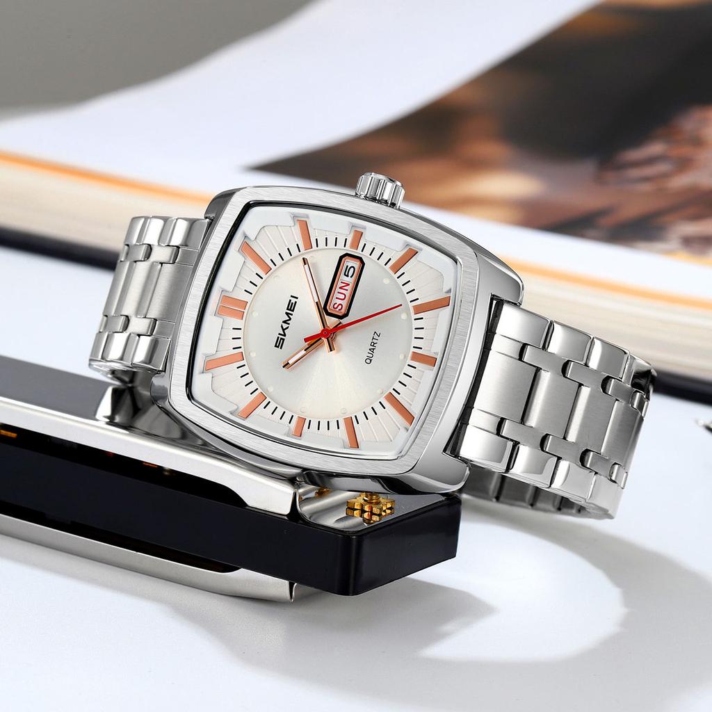 Luxury Quartz Mens Casual Watches Square Quartz Movement Waterproof Mens Wristwatches Date Week Display Male Clock