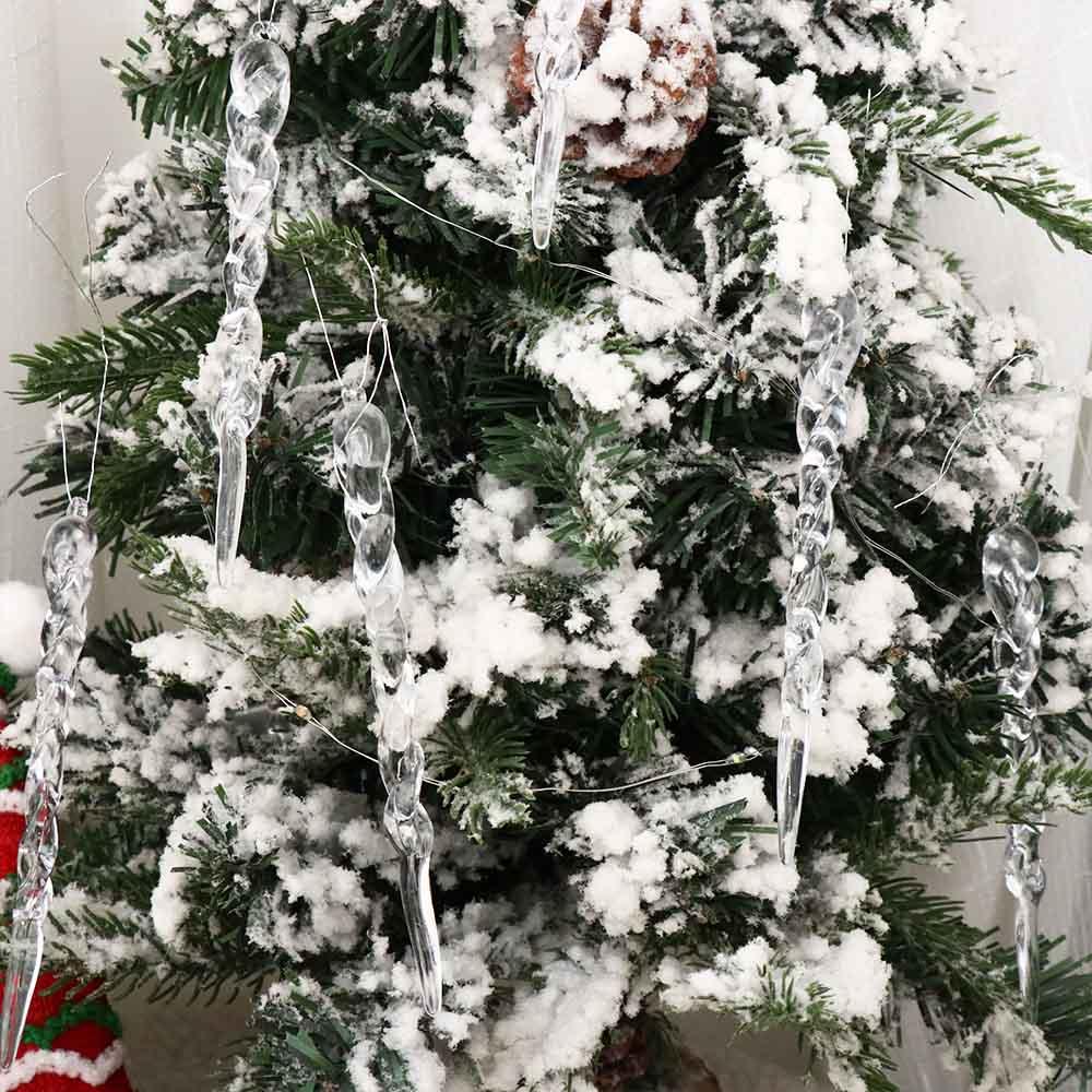 12Pcs Acrylic Thread Christmas Tree Pendants Hanging Christmas Tree Drop Ornament  Noel Navidad