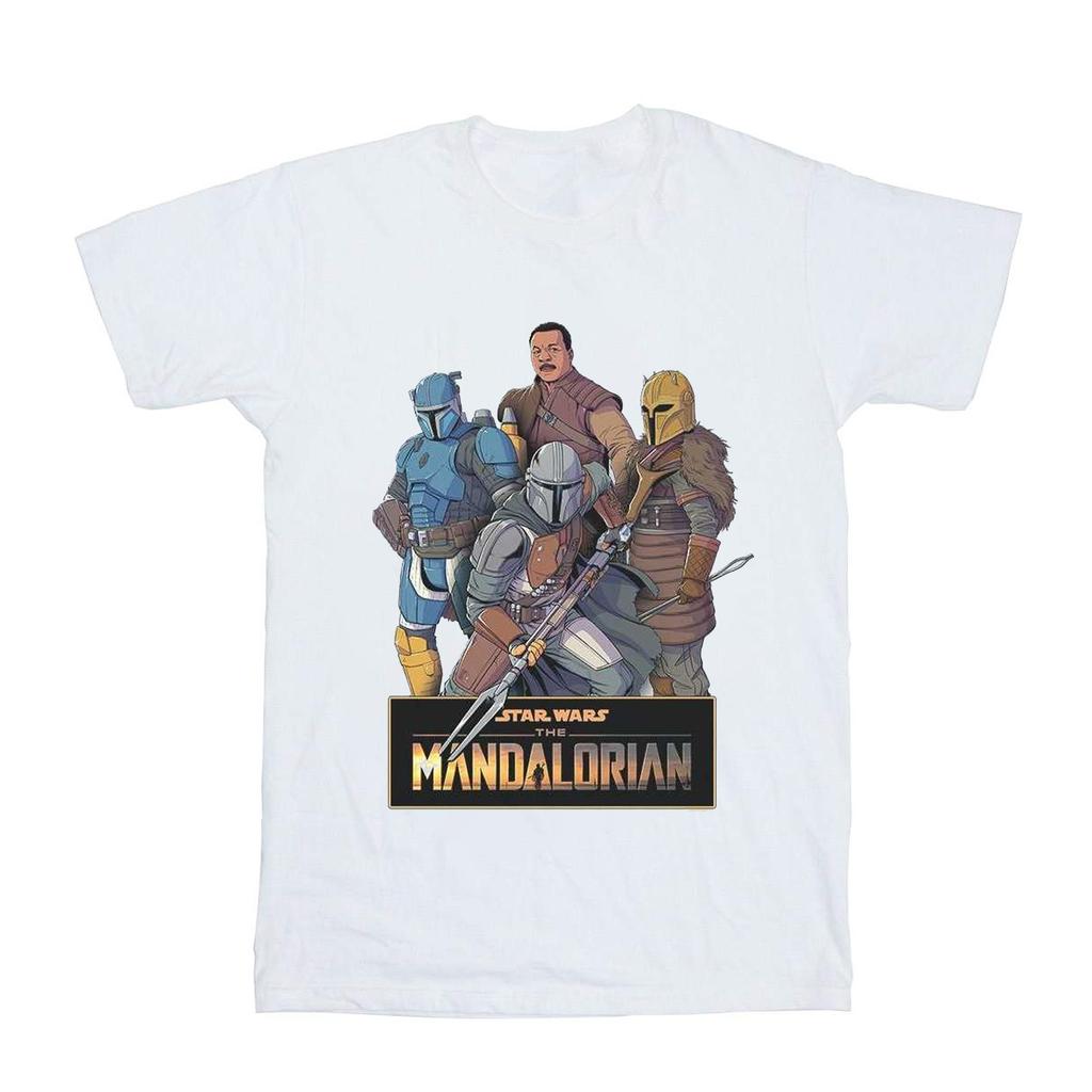 STAR WARS Футболка с коллажем «Мандалорский персонаж» для мальчиков