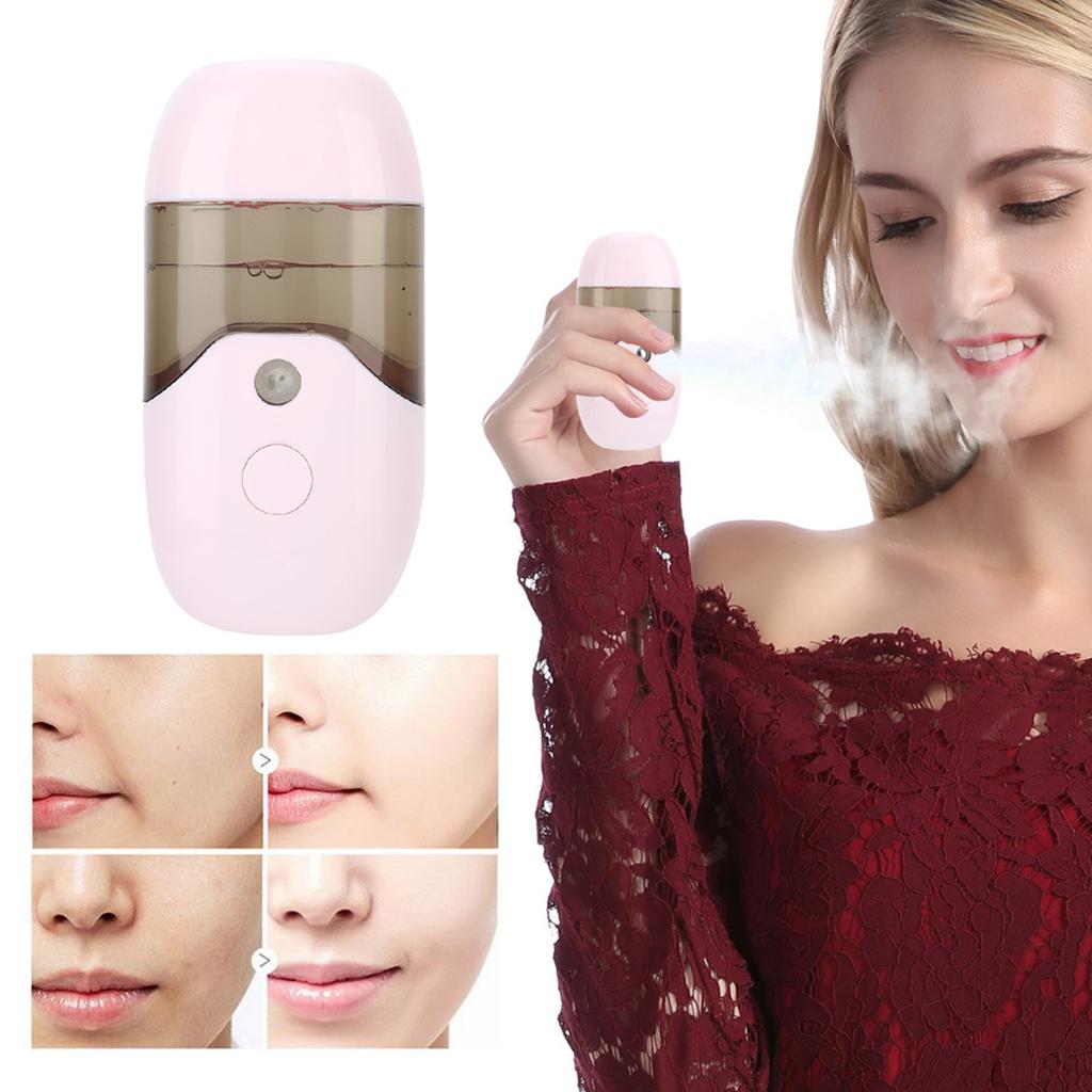 Нано-распылитель емкостью 50 мл, портативный ручной распылитель для увлажнения лица, розовый